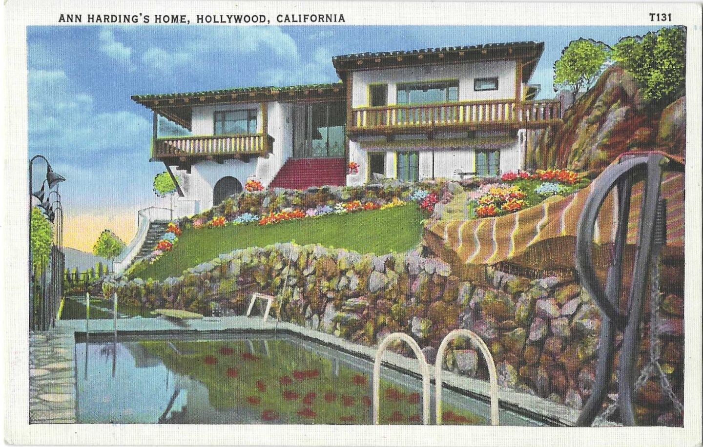 postcard shows california